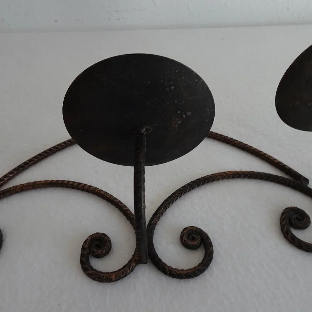 Metal 3-Arm Wall Candle Sconce Vintage Floral Candelabra Wall Mount